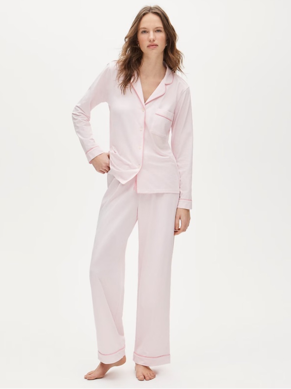 J. Crew Dreamy cotton-blend pajama pant set dark pink